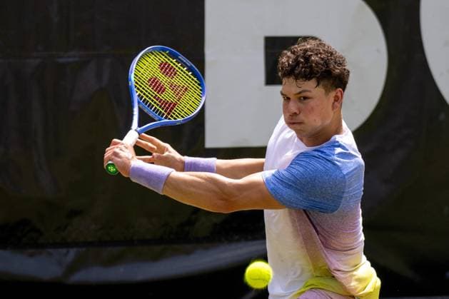 Ben Shelton (USA). xettx, Deutschland, Stuttgart, 14.06.2025, Tennis, Boss Open, 2025, Halbfinale, A. Zverev (GER) - B. Shelton (USA), TC Weissenhof, Center Court