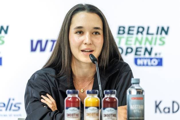 Berlin, 14.06.25, Tennis: ecotrans Ladies Open Berlin im Steffi-Graf-Stadion. Auftakt-PK zur Auslosung Hauptfeld, BERLIN TENNIS OPEN by HYLO. Eva Lys spricht zu den Pressevertretern. Berlin Tennis Open by HYLO 2025