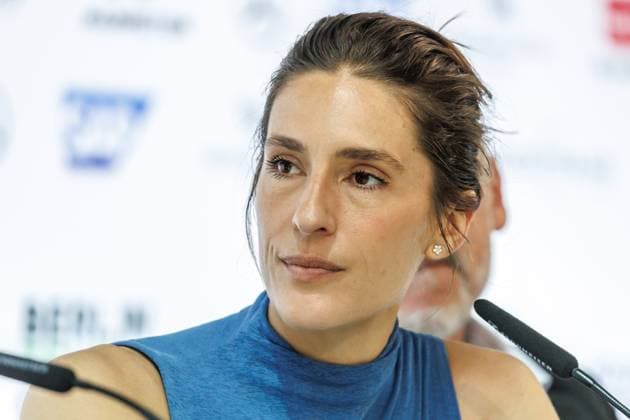 Berlin, 14.06.25, Tennis: ecotrans Ladies Open Berlin im Steffi-Graf-Stadion. Auftakt-PK zur Auslosung Hauptfeld, BERLIN TENNIS OPEN by HYLO. Andrea Petkovic spricht zu den Pressevertretern. Berlin Tennis Open by HYLO 2025