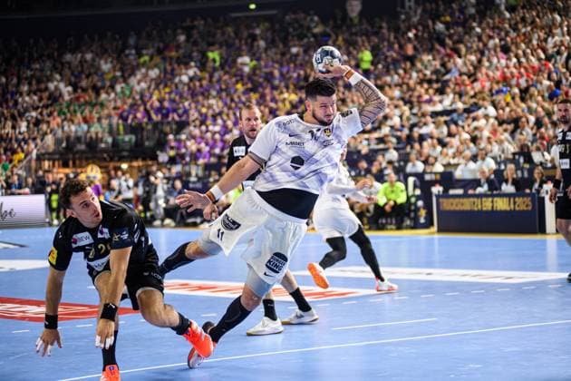 COLOGNE, GERMANY - 14 JUNE, 2025: Nicolas Tournat - The match of TruckScout24 EHF FINAL4 Fuchse Berlin vs HBC Nantes at Lanxess Arena.  Copyright: xVITALIIxKLIUIEVx
