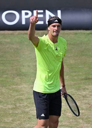 Alexander Zverev (GER) Jubel, Freude, Emotion, emotional, jubelt, Glueck, gluecklich, Gestik Geste Tennis Herren BOSS Open ATP, Tennis Herren 250 Stuttgart 2025 Weissenhof BOSS Open ATP 250 Stuttgart 2025