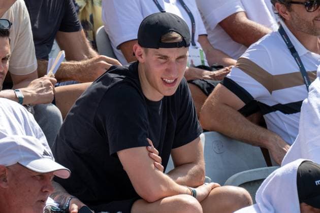 Nico Schlotterbeck (Borussia Dortmund) auf der VIP Tribüne. xettx, Deutschland, Stuttgart, 14.06.2025, Tennis, Boss Open, 2025, Halbfinale, A. Zverev (GER) - B. Shelton (USA), TC Weissenhof, Center Court