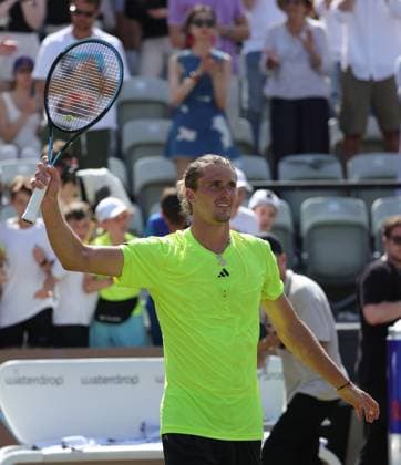 14.06.2025,Boss Open 2025, TC Weissenhof Stuttgart, ATP, Tennis Herren Tour 250 Tennis, im Bild: Alexander Zverev (GER) siegt vs Ben Shelton (USA)