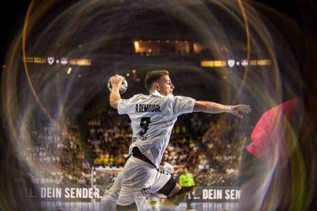 COLOGNE, GERMANY - 14 JUNE, 2025: Theo Avelange Demouge - The match of TruckScout24 EHF FINAL4 Fuchse Berlin vs HBC Nantes at Lanxess Arena.  Copyright: xVITALIIxKLIUIEVx