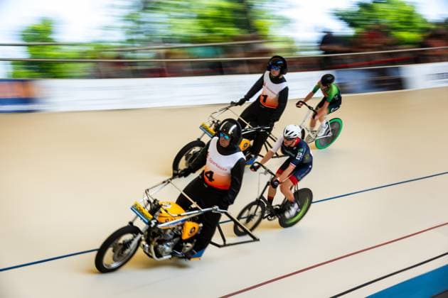 Erfurt , 140625 , Deutsche Meisterschaft Steher & Derny (Finale) im Bild: Robin Rautzenberg Sven Lohse