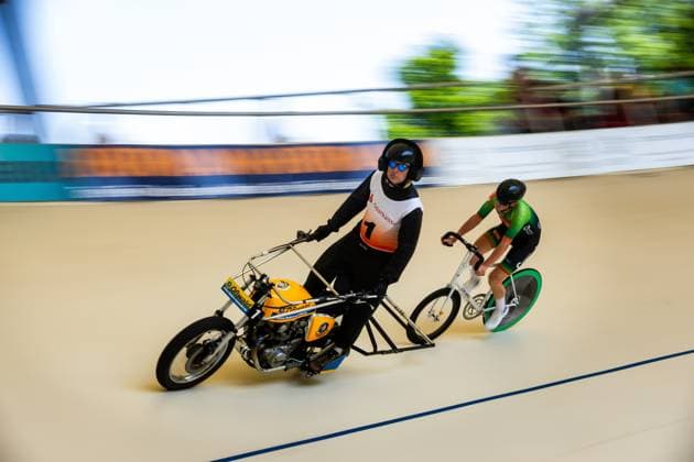 Erfurt , 140625 , Deutsche Meisterschaft Steher & Derny (Finale) im Bild: Robin Rautzenberg Sven Lohse