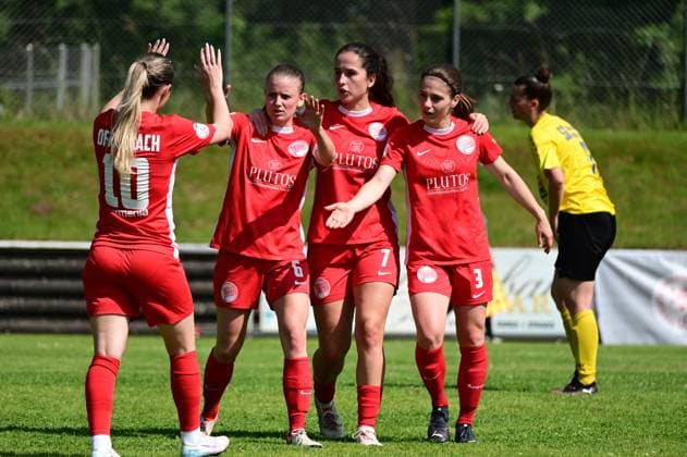 14.06.2025 xkhx Bad Hersfeld Finale des Hessenpokals der Frauen SF BG MArburg - Kickers Offenbach Torjubel nach dem Tor zum 1:0 durch Aline Czaplicki (6, OFC Frauen)