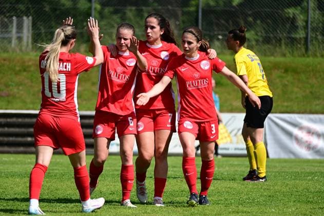 14.06.2025 xkhx Bad Hersfeld Finale des Hessenpokals der Frauen SF BG MArburg - Kickers Offenbach Torjubel nach dem Tor zum 1:0 durch Aline Czaplicki (6, OFC Frauen)