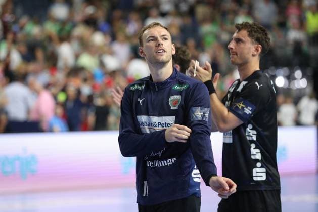 14.06.2025, xtgx, Handball, EHF Champions League Halbfinale 1, Füchse Berlin - HBC Nantes v.l. Mathias Gidsel (Berlin, 19) Koeln