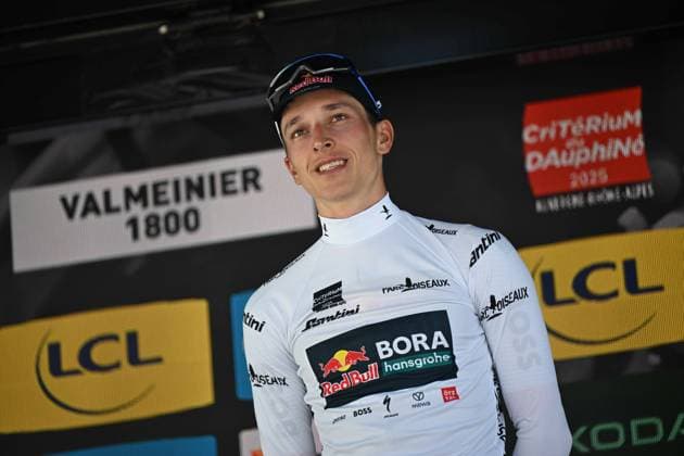 14-06-2025 Criterium Du Dauphine Libere; Tappa 07 Grand Algueblanche - Valmeinier 1800; 2025, Red Bull - Bora Hansgrohe; Lipowitz, Florian; Valmeinier 1800; 