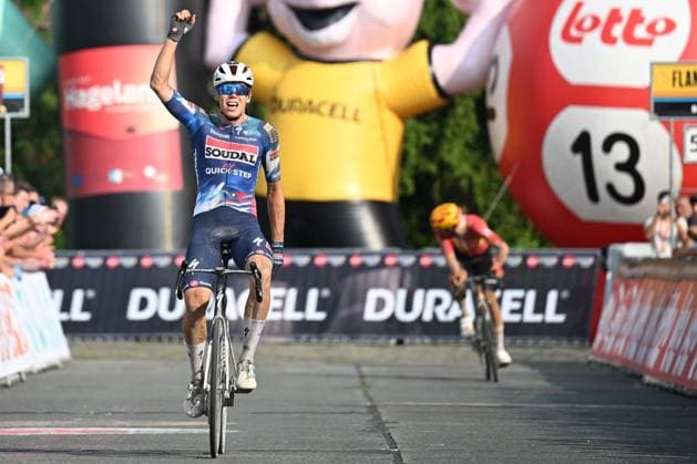 Dwars door het Hageland 2025 Cycling Race DIEST, BELGIUM - JUNE 14 : Magnaldi Erica (ITA) of UAE Team ADQ wins the 13th edition of Dwars door het Hageland an UCI ProSeries 1.Pro one day cycling road race for Men Elite of 180 km with start in Aarschot and finish in Diest on June 14, 2025 in Diest, Belgium, 14 06 2025 ( Motordriver Stephan Boone - Diest Belgium  Copyright: xTomasxSiskx