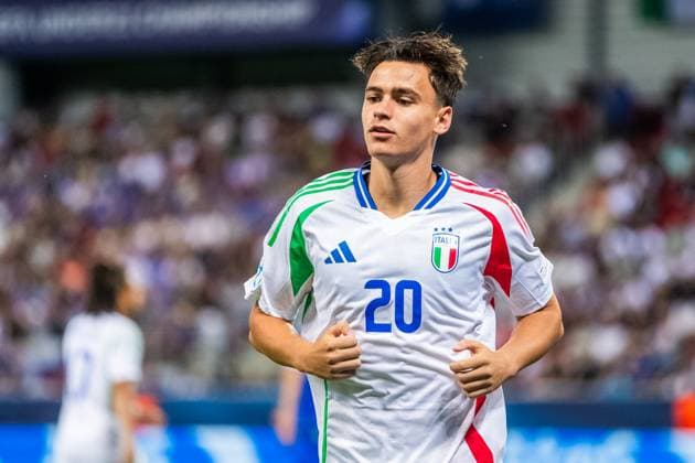 SLOVAKIA U21, U 21 - ITALY U21 NiccolÃ² Pisilli of Italy during the UEFA European Under-21 Championship 2025 Group A football match between Slovakia U21 and Italy U21. Stadium City Arena, Trnava, Slovakia, June 14, 2025. Photo by Branislav Racko Copyright: xx _BRR1273
