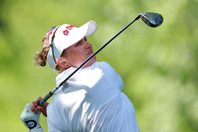 Meijer LPGA, Golf Damen Classic for Simply Give BELMONT, MICHIGAN - JUNE 14: Nanna Koerstz Madsen of Smoerum, Denmark hits from the 16th tee during the third round of the Meijer LPGA Classic for Simply Give golf tournament at Blythefield Country Club in Belmont, MI, USA Saturday, June 14, 2025. Belmont Michigan United States  Copyright: xAmyxLemusx originalFilename:lemus-meijerlp250614_npyIR.jpg