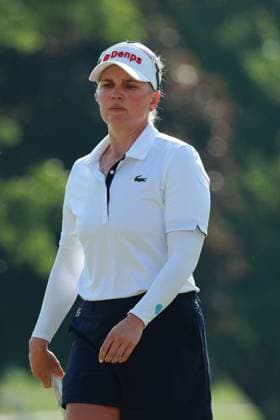Meijer LPGA, Golf Damen Classic BELMONT, MICHIGAN-JUNE 14: Nanna Koerstz Madsen of Denmark reacts to her putt on the 18th green during the third round of the Meijer LPGA Classic for Simply Give golf tournament at Blythefield Country Club in Belmont, MI, USA Saturday, June 14, 2025. Belmont Michigan United States  Copyright: xJorgexLemusx originalFilename:lemus-meijerlp250614_np2zr.jpg