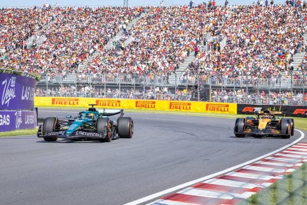 June 14, 2025, Montreal, Qc, Canada: LANCE STROLL (18) from Canada, Aston Martin team and OSCAR PIASTRI (81) from Australia, McLaren team at Canadian F1 Grand Prix at Gilles Villeneuve circuit in Montreal, QC, Canada on 2025-06-14 Montreal Canada - ZUMAl189 20250614_zsp_l189_030 Copyright: xYannickxLegarex