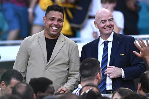 Db Miami (Stati Uniti) 14 06 2025 - FIFA Club World Cup 2025 Al Ahly-Internacional Miami foto Daniele Buffa Image nella foto: Ronaldo-Gianni Infantino 
