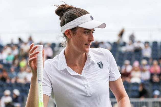 Ilkley Tennis Club, England, June 14th 2025: Rebecca Marino during the WTA, Tennis Damen 125 Lexus Ilkley Open semi-final match with Celine Naef at Ilkley Tennis Club in Ilkley, England on June 14th 2025. (Sean Chandler SPP) Copyright: xSeanxChandlerx xSPPx spp-en-SeChSp-WTA 125 Lexus Ilkley Open Semi-Finals Ilkley Tennis Club-102F5A1098