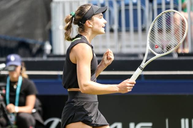Ilkley Tennis Club, England, June 14th 2025: Iva Jovic during the WTA, Tennis Damen 125 Lexus Ilkley Open semi-final match with Viktorija Golubic at Ilkley Tennis Club in Ilkley, England on June 14th 2025. (Sean Chandler SPP) Copyright: xSeanxChandlerx xSPPx spp-en-SeChSp-WTA 125 Lexus Ilkley Open Semi-Finals Ilkley Tennis Club-292F5A0267
