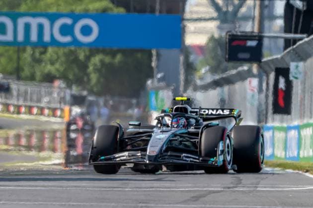 MONTREAL, CANADA: Andrea Kimi Antonelli, racing for the Mercedes team during the 2025 Formula 1 Canadian Grand Prix at the Circuit Gilles Villeneuve in Montreal, Canada
