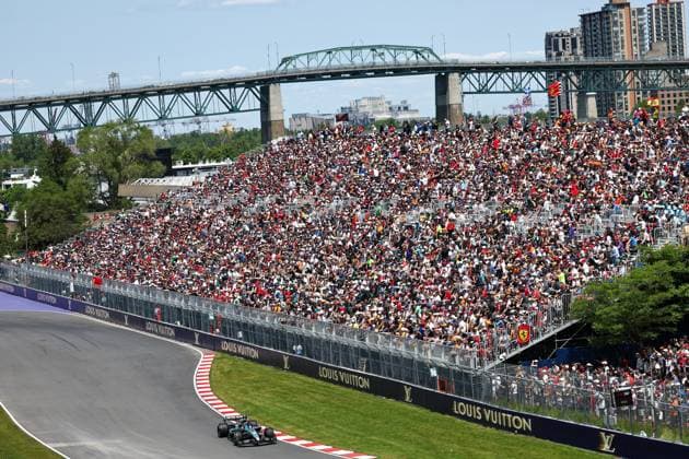 (250615) -- MONTREAL, June 15, 2025 -- Mercedes British driver George Russell competes during the qualifying session of the Formula One Canadian Grand Prix 2025 at the Circuit Gilles Villeneuve in Montreal, Canada, June 14, 2025. (Photo by Xinhua) (SP) CANADA-MONTREAL-F1-GRAND PRIX-QUALIFYING SongxHaiyuan 