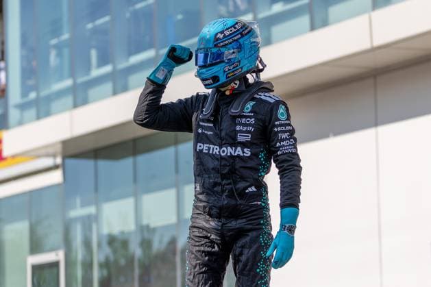 George Russell (Mercedes-AMG Petronas F1 Team, Großbritannien, 63) Pole Position, CAN, Formel 1 Weltmeisterschaft, Grand Prix von Kanada, Circuit Gilles Villeneuve, Qualifying, Saison 2025, 14.06.2025 CAN, Formel 1 Weltmeisterschaft, Grand Prix von Kanada, Circuit Gilles Villeneuve, Qualifying, Saison 2025, 14.06.2025 Montreal Copyright: xEibner-Pressefoto MarcelxFischerx EP_MFI