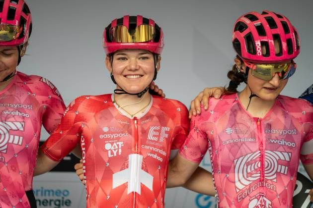 Küssnacht, Schweiz, June 15, 2025 RUEGG Noemi (EF EDUCATION - OATLY) before the Stage 4, Tour de Suisse Women 2025 Host in Küssnacht SZ (Pascal von Büren SPP) Copyright: xPascalxvonxBürenx xSPPx spp-en-PaVoBSp-Pavo-TDS-Women-94