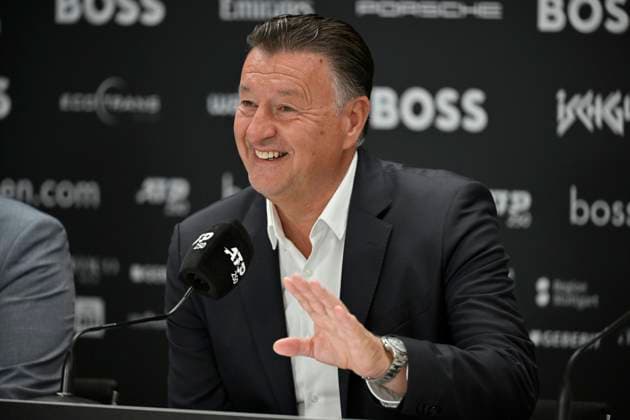 PK Pressekonferenz Turnierdirektor Edwin Weindorfer Portrait Gestik Geste Tennis Herren BOSS Open ATP, Tennis Herren 250 Stuttgart 2025 Weissenhof BOSS Open ATP 250 Stuttgart 2025