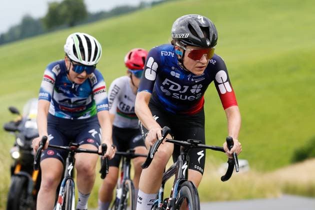 TDS Women Loes Adegeest NED Team FDJ -Suez 15.06.2025 Kuessnacht, SCHWEIZ, Tour de Suisse Women 4.Etappe Loes Adegeest NED Team FDJ -Suez im Aufstieg zum Michaelskreuz