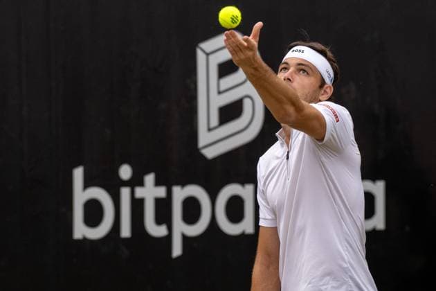 Taylor Fritz (USA). xettx, Deutschland, Stuttgart, 15.06.2025, Tennis, Boss Open, 2025, Finale, A. Zverev (GER) - T. Fritz (USA), TC Weissenhof, Center Court