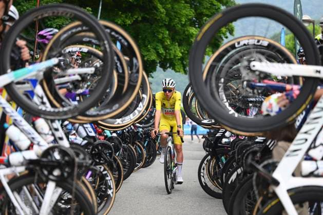 Criterium du Dauphine 2025 Stage 8 VAL-CENIS PLATEAU DU MONT-CENIS, FRANCE - JUNE 15 : Pogacar Tadej (SLO) of UAE Team Emirates - XRG during stage 8 of the 77th edition of Criterium du Dauphine Libere an UCI World Tour 2.UWT cycling road race stage for Men Elite of 133.3 km with start in Val-d Arc and finish in Val-Cenis Plateau du Mont-Cenis on June 15, 2025 in Val-Cenis Plateau du Mont-Cenis, France, 15 06 2025 ( Motordriver Kenny Verfaillie - Val-Cenis Plateau du Mont-Cenis France  Copyright: xVincentxKalutx