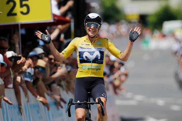 Sport Bilder des Tages TDS Women Siegerin Marlen Reusser SUI Team Movistar 15.06.2025 Kuessnacht, SCHWEIZ, Tour de Suisse Women 4.Etappe Kuessnacht - Kuessnacht Siegerin Marlen Reusser SUI Team Movistar