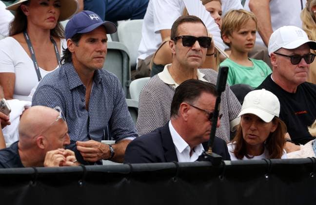 BAU Stuttgart Tennis , BOSS Open Finale, v.l. Tommy Haas, Kai Pflaume