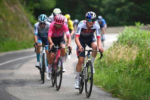 Criterium du Dauphine 2025 Stage 8 VAL-CENIS PLATEAU DU MONT-CENIS, FRANCE - JUNE 15 : Van Gils Maxim (BEL) of Red Bull - BORA - Hansgrohe during stage 8 of the 77th edition of Criterium du Dauphine Libere an UCI World Tour 2.UWT cycling road race stage for Men Elite of 133.3 km with start in Val-d Arc and finish in Val-Cenis Plateau du Mont-Cenis on June 15, 2025 in Val-Cenis Plateau du Mont-Cenis, France, 15 06 2025 ( Motordriver Kenny Verfaillie - Val-Cenis Plateau du Mont-Cenis France  Copyright: xVincentxKalutx