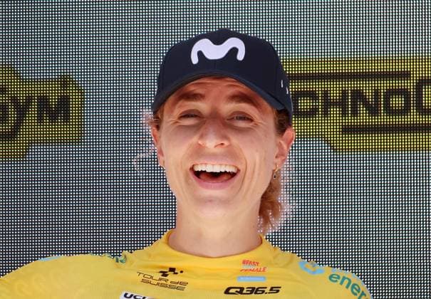 15.06.2025 Schweiz, Tour de Suisse Women 4.Eutappe Kuessnacht SZ. - Kuessnacht SZ,Bild : Bild : Etappensiegerin und Gesamtsiegerin Marlen Reusser (SUI) Team Movistar