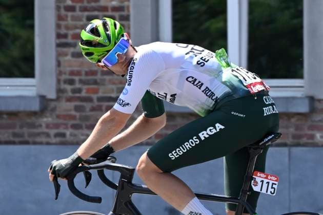 Elfstedenronde 2025 Cycling Race BRUGGE, BELGIUM - JUNE 15 : Diaz Alex (ESP) of Caja Rural - Seguros RGA during the 43th edition of Elfstedenronde an UCI Class 1.1 one day cycling road race for Men Elite of 196 km with start in Brugge and finish in Brugge on June 15, 2025 in Brugge, Belgium, 15 06 2025 ( Motordriver Guy De Vuyst - Brugge Belgium  Copyright: xNicoxVereeckenx