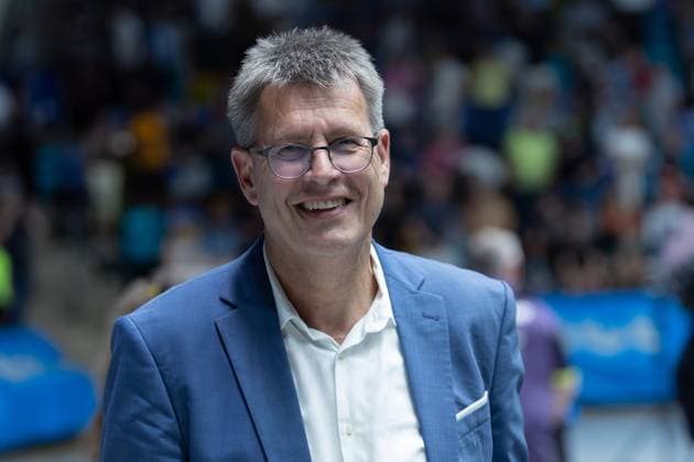 TTF Liebherr Ochsenhausen - Borussia Düsseldorf, Liebherr TTBL-Finale 2025 Thomas Weikert, Präsident Deutscher Olympischer Sportbund. Liebherr TTBL-Finale 2025 zwischen TTF Liebherr Ochsenhausen und Borussia Düsseldorf am 15. Juni 2025 in der Süwag Energie ARENA in Frankfurt am Main., Frankfurt am Main Hessen Deutschland Süwag Energie ARENA