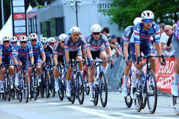 Belgian Jasper Philipsen of Alpecin-Deceuninck pictured in action during the Elfstedenronde one day cycling race, race 4 (out of 8) of the Lotto Belgium Cup, 196 km with start and finish in Brugge, Sunday 15 June 2025. DAVIDxPINTENS  x127044342x