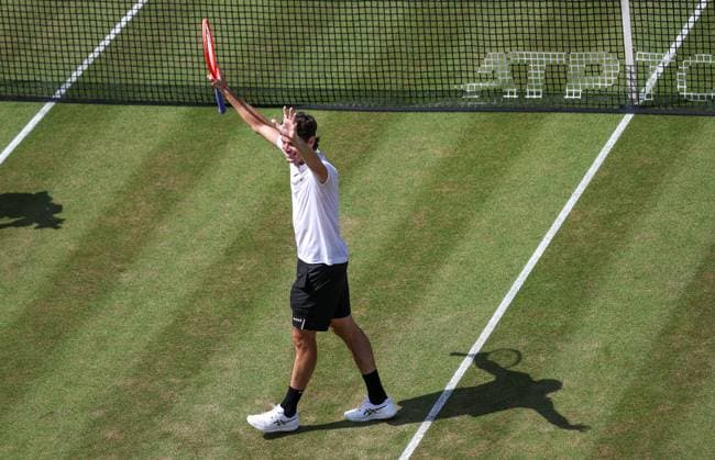 BAU Stuttgart Tennis , BOSS Open Finale, Taylor Fritz (USA) jubelt über den Sieg