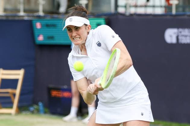 Ilkley Tennis Club, England, June 15th 2025: Rebecca Marino during the WTA, Tennis Damen 125 Lexus Ilkley Open final match against Iva Jovic at Ilkley Tennis Club in Ilkley, England on June 15th 2025. (Sean Chandler SPP) Copyright: xSeanxChandlerx xSPPx spp-en-SeChSp-WTA 125 Lexus Ilkley Open - Rebecca Marino v Iva Jovic Final - Ilkley Tennis Club-2618