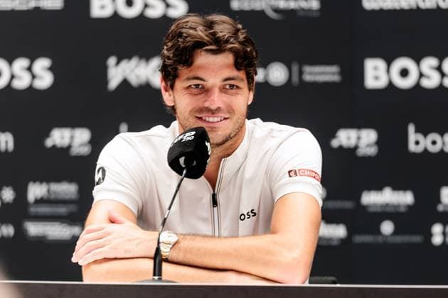 BOSS OPEN ATP250; 15.06.2025 Taylor Fritz (USA) während der Pressekonferenz BOSS OPEN ATP250; Stuttgart, Tennisclub Weissenhof am 15.06.2025 Copyright: xBEAUTIFULxSPORTS Wunderlx