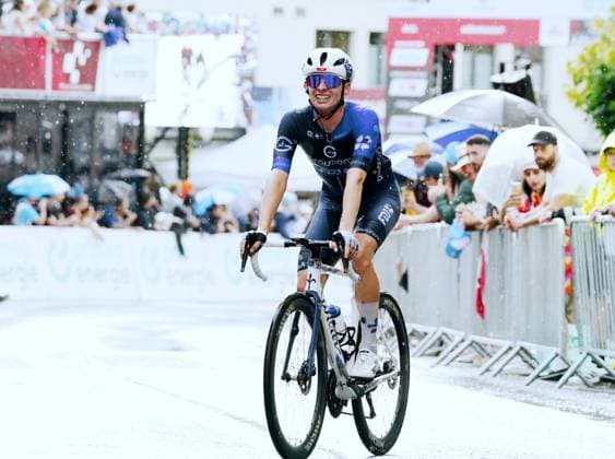 Sport Bilder des Tages 15.06.2025 Schweiz. Tour de Suisse Herren 2025.+.Etappe Kuessnacht - Kuesnacht.Bild :Romain Gregoire (FRA) Team GFC Groupama-FDJ Jubel Jubelt Aktion