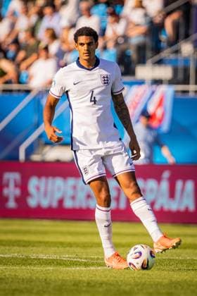 ENGLAND U21, U 21 - SLOVENIA U21 Jarell Quansah of England during the UEFA European Under-21 Championship 2025 Group B football match between England U21 and Slovenia U21. Stadium Nitra Arena, Nitra, Slovakia, June 15, 2025. Photo by Branislav Racko Copyright: xx 080A3306