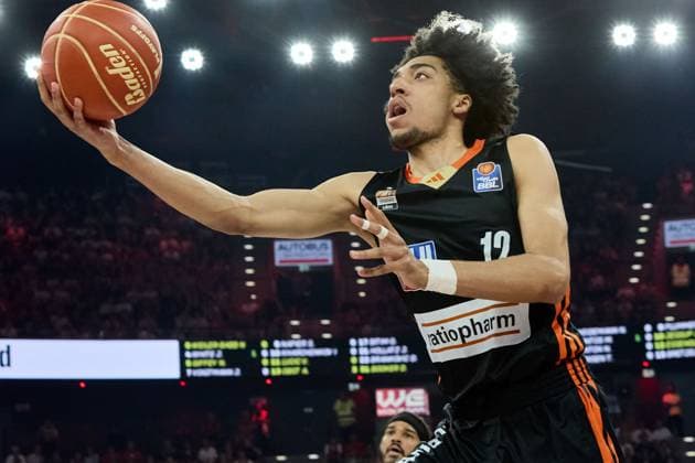 ESSENGUE Noa (ratiopharm Ulm ULM12PF) FC Bayern Basketball vs. Ratiopharm Ulm, Basketball, 1. Bundesliga, Playoffs, Finale, Spiel 1, Saison 2024 2025, 15.06.2025 FC Bayern Basketball vs. Ratiopharm Ulm, Basketball, 1. Bundesliga, Playoffs, Finale, Spiel 1, Saison 2024 2025, 15.06.2025 Muenchen Copyright: xEibner-Pressefoto ThomasxGermannx EP_EER