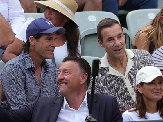 15.06.2025,Boss Open 2025, TC Weissenhof Stuttgart, ATP, Tennis Herren Tour 250 Tennis, im Bild: Thommy Haas und Kai Pflaume, Edwin Windorfer