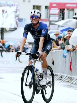 15.06.2025 Schweiz. Tour de Suisse Herren 2025.+.Etappe Kuessnacht - Kuesnacht.Bild :Romain Gregoire (FRA) Team GFC Groupama-FDJ Jubel Jubelt Aktion