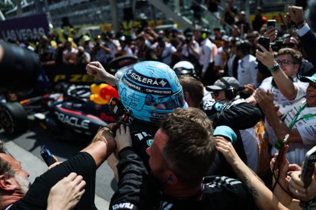 F1 - CANADIAN GRAND PRIX 2025 RUSSELL George (gbr), Mercedes AMG F1 Team W16, portrait during the Formula 1 Pirelli Grand Prix du Canada 2025, 10th round of the 2025 FIA Formula One World Championship, WM, Weltmeisterschaft from June 14 to 16, 2025 on the Circuit Gilles Villeneuve, in MontrÃ al, Canada - MontrCanada  Copyright: xXavixBonillax