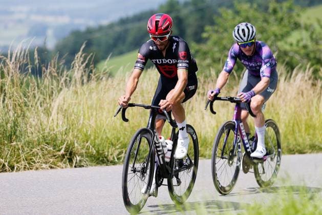 TDS 1.Etappe Julian Alaphilippe FRA Team Tudor 15.06.2025 Kuessnacht, SCHWEIZ, Tour de Suisse 1.Etappe Kuessnacht - Kuessnacht Julian Alaphilippe FRA Team Tudor im Anstieg zum Michaelskreuz