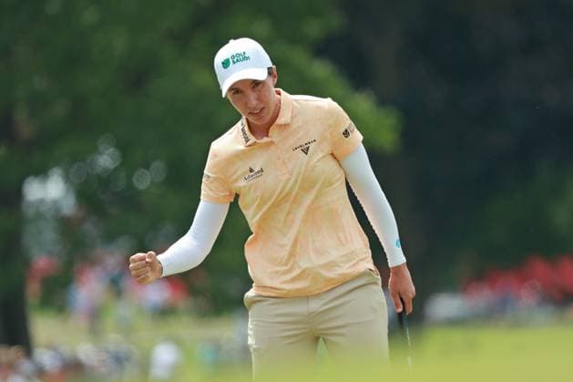 Meijer LPGA, Golf Damen Classic BELMONT, MICHIGAN-JUNE 15: Carlota Ciganda of Spain reacts after winning the Meijer LPGA Classic for Simply Give golf tournament at Blythefield Country Club in Belmont, MI, USA Sunday, June 15, 2025. Belmont Michigan United States  Copyright: xJorgexLemusx originalFilename:lemus-meijerlp250615_nppSE.jpg