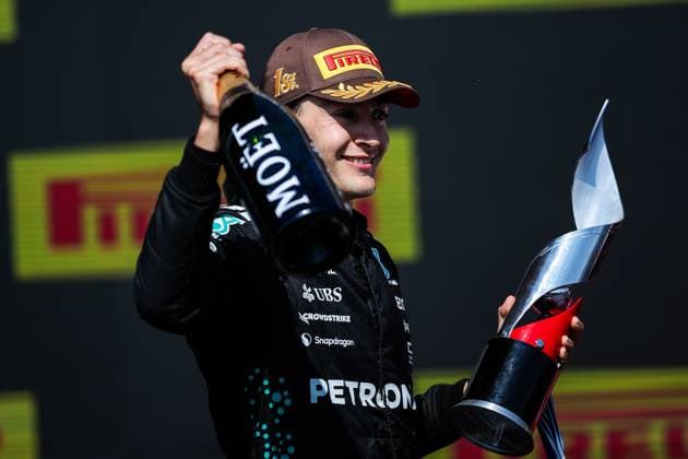 F1 - CANADIAN GRAND PRIX 2025 RUSSELL George (gbr), Mercedes AMG F1 Team W16, portrait podium during the Formula 1 Pirelli Grand Prix du Canada 2025, 10th round of the 2025 FIA Formula One World Championship, WM, Weltmeisterschaft from June 14 to 16, 2025 on the Circuit Gilles Villeneuve, in MontrÃ al, Canada - MontrÃ alCanada  Copyright: xEricxAlonsox