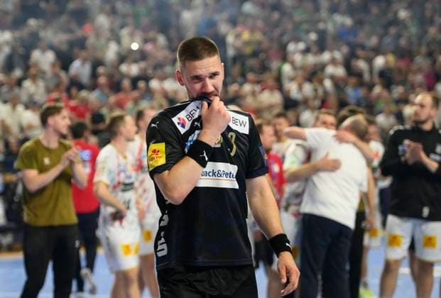 Fabian WIEDE (B) enttaeuscht nach dem Spiel Handball Champions League Final Four 2025, Finale, Fuechse Berlin (B) - SC Magdeburg (MD) 26:32, am 15.06.2025 in Koeln Deutschland. Â
